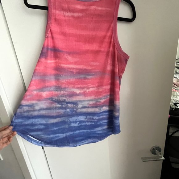 PINK AND PURPLE TIE DYE TANK TOP LARGE - Picture 2 of 2